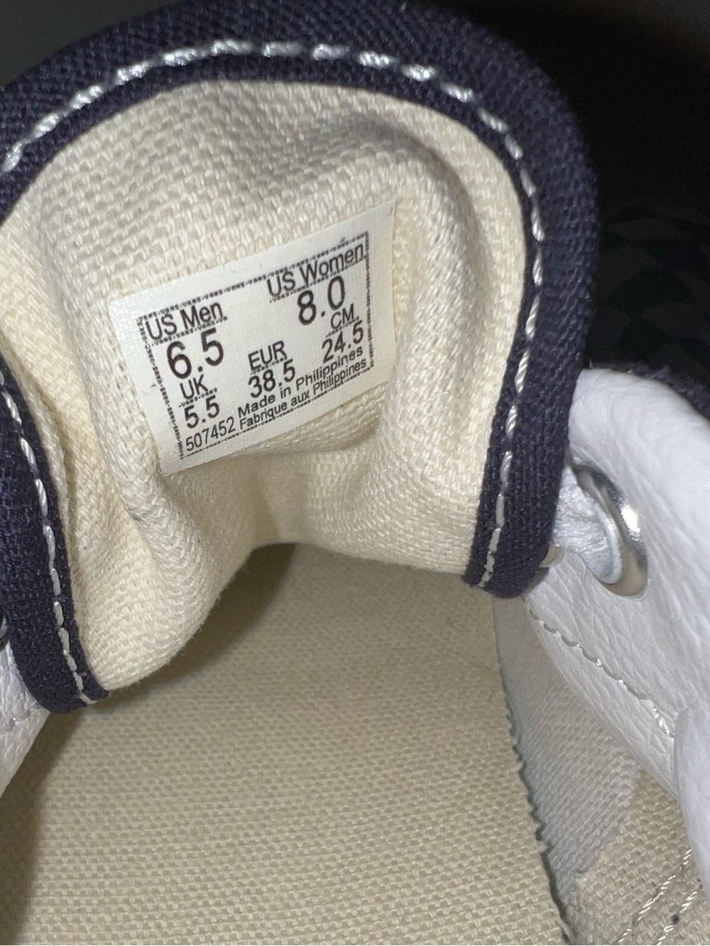 Vans Era Navy Checkerboard Unisex Sneakers | Women's 8 / Men's 6.5 | NWOT - Picture 6 of 8